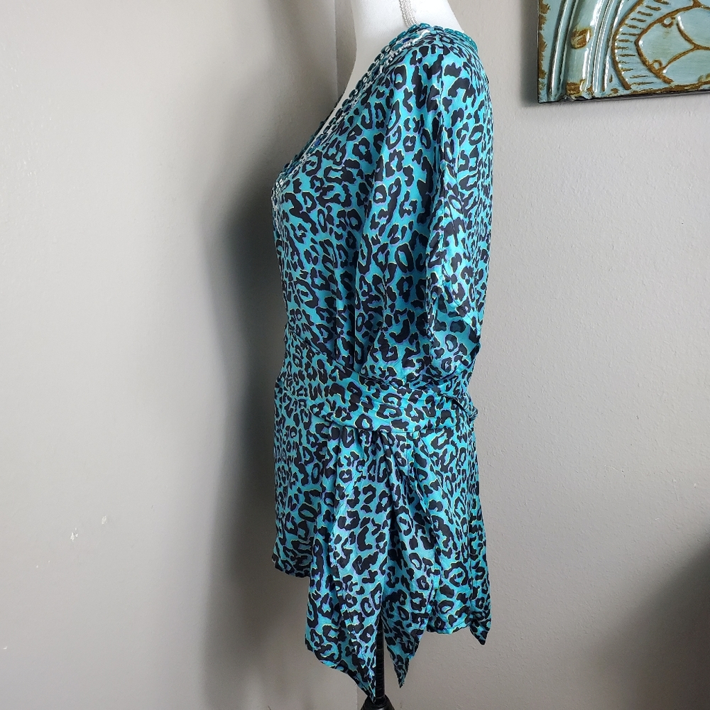 XXI teal animal print top Medium - Picture 2 of 5
